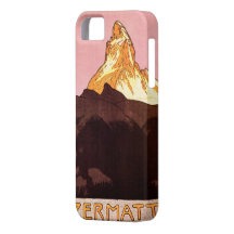 Vintage Travel Poster, Matterhorn, Switzerland iPhone 5 Case