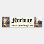 Vintage Travel Poster, Norway Land of Midnight Sun Bumper Sticker