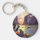 Vintage Travel Poster, Norway Land of Midnight Sun Keychain