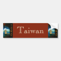 Vintage Travel Poster, Taiwan Pagoda Tiered Tower Bumper Stickers