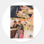 Vintage Travel Round Stickers