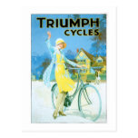 Vintage Triumph Cycles Bicycle Poster postcards