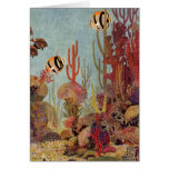 Vintage Tropical Fish and Coral in the Ocean Cards