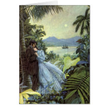 Vintage Tropical Love Greeting Card