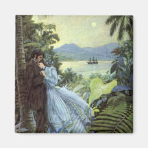 Vintage Tropical Love Magnets