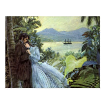Vintage Tropical Love Post Card