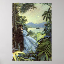 Vintage Tropical Love Poster