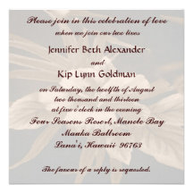 Vintage Tropical Wedding Personalized Invites
