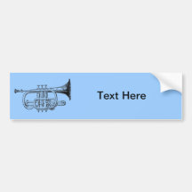 Vintage Trumpet Wood Engraving Bumper Sticker