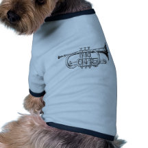 Vintage Trumpet Wood Engraving Dog Clothes
