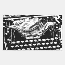 Vintage Typewriter Illustration Stickers