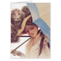 Vintage Umberella Girl Notecard cards