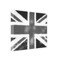 Vintage Union Jack in Black and White Canvas Print