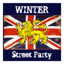 Vintage Union Jack Winter Street Party Invite