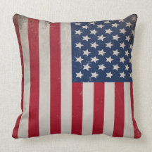 Vintage USA Flag Throw Pillow
