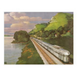 Vintage Vacation by Train, Locomotive in Country Postcards