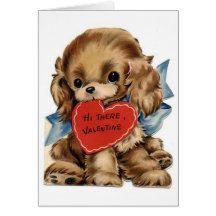 Vintage Valentine Cocker Spaniel Card