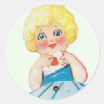 Vintage Valentine Round Sticker