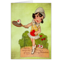 Vintage Valentine Tennis Sweetheart Card