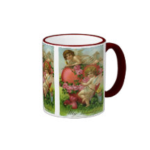 Vintage Valentines Day Victorian Angels Heart Rose Coffee Mugs