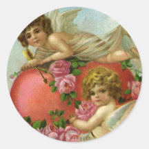 Vintage Valentines Day Victorian Angels Heart Rose Stickers