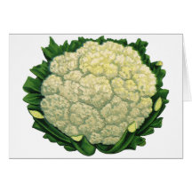 Vintage Vegetables; Cauliflower Greeting Card