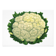 Vintage Vegetables; Cauliflower Personalized Invitations