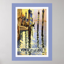 Vintage Venice Italy Travel Large Poster