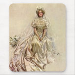 Vintage Victorian Bride Flowers, Bridal Portrait Mouse Mats