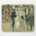 Vintage Victorian Bride Groom Ride Tandem Bicycle Mouse Pads