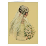 Vintage Victorian Bride in Profile Bridal Portrait Card