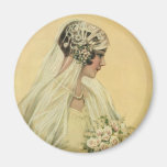 Vintage Victorian Bride in Profile Bridal Portrait Refrigerator Magnet