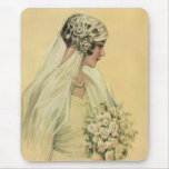 Vintage Victorian Bride in Profile Bridal Portrait Mousepad