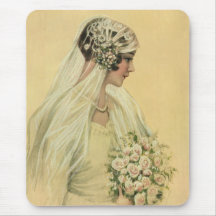 Vintage Victorian Bride in Profile Bridal Portrait Mousepad