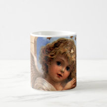 Vintage Victorian Christmas Angel with Bells Ivy Mugs