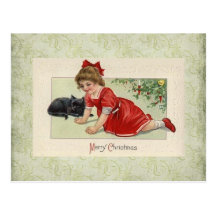 vintage victorian Christmas Postcard