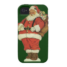 Vintage Victorian Die Cut Jolly Santa Claus w Toys iPhone 4/4S Cases