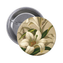 Vintage Victorian Easter Lily Flowers in Bloom Pins