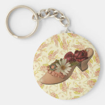 Vintage Victorian Floral Shoe Key Chains