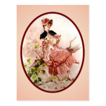 Vintage Victorian Lady Postcard