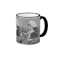 Vintage Victorian Romantic Couple by Beach Mug