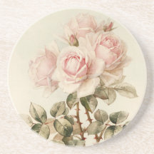 Vintage Victorian Romantic Roses Beverage Coaster