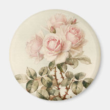 Vintage Victorian Romantic Roses Fridge Magnet