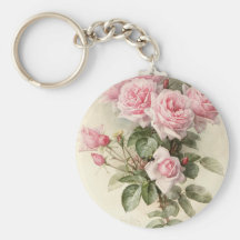 Vintage Victorian Romantic Roses Keychain