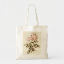 Vintage Victorian Romantic Roses Tote Bags