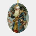 Vintage Victorian Santa Claus with Christmas Tree Christmas Tree Ornaments