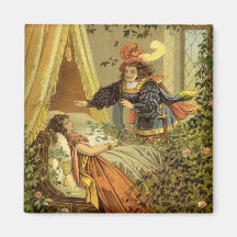 Vintage Victorian Sleeping Beauty Fairy Tale Fridge Magnet