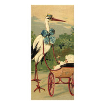 Vintage Victorian Stork and Baby Carriage Custom Rack Cards