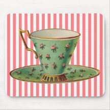 Vintage Victorian Tea Cup Mousepad