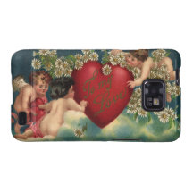 Vintage Victorian Valentine's Day Angels on Clouds Galaxy S2 Cover